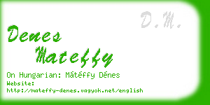 denes mateffy business card